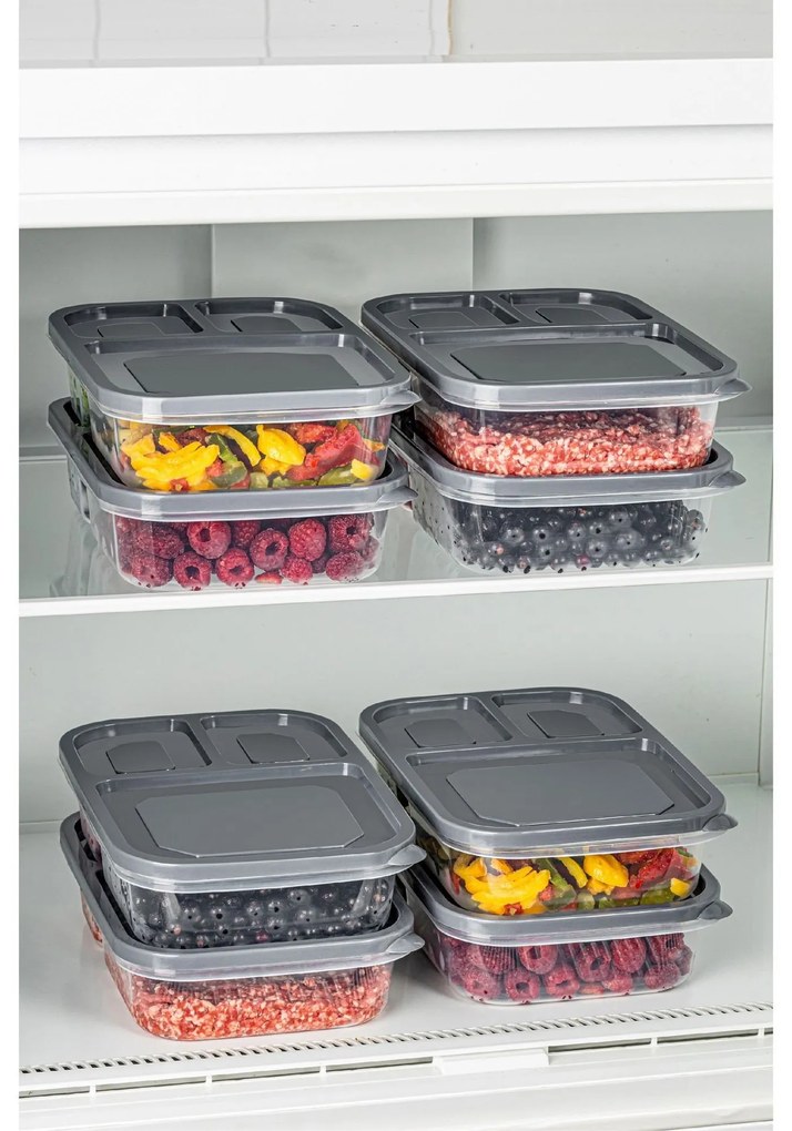 Sada 8 ks potravinových boxů LUY antracitová