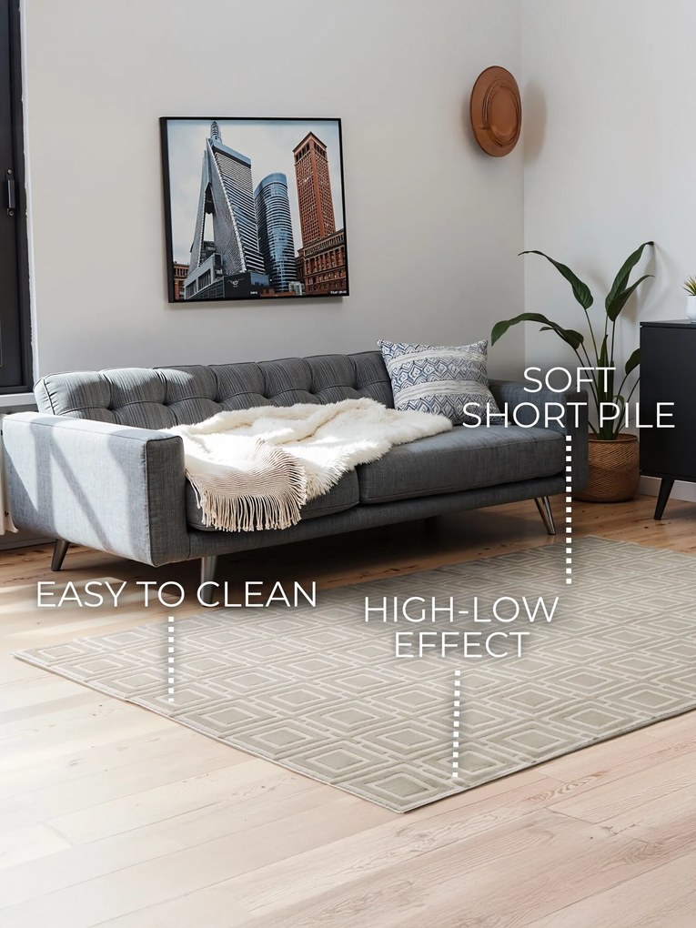 ELLE Decoration, Kusový koberec Perles 106191 Cream z kolekcie Elle, 120x170, béžová, obývacia izba