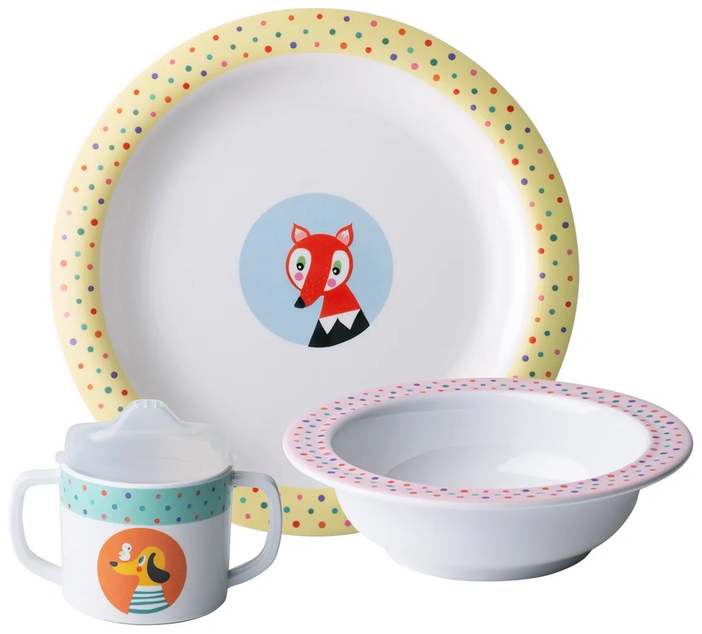 Detský melamínový set 3 ks - Kids WORLD Animals - 593170