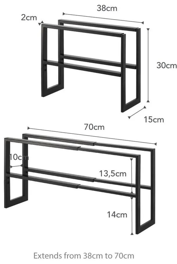 Čierna polica na topánky YAMAZAKI Line