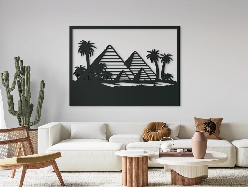 drevko Obraz Pyramídy v Gíze Rozmer obrazu: 47,5 x 65 cm, Farba dekorácie: Čierna