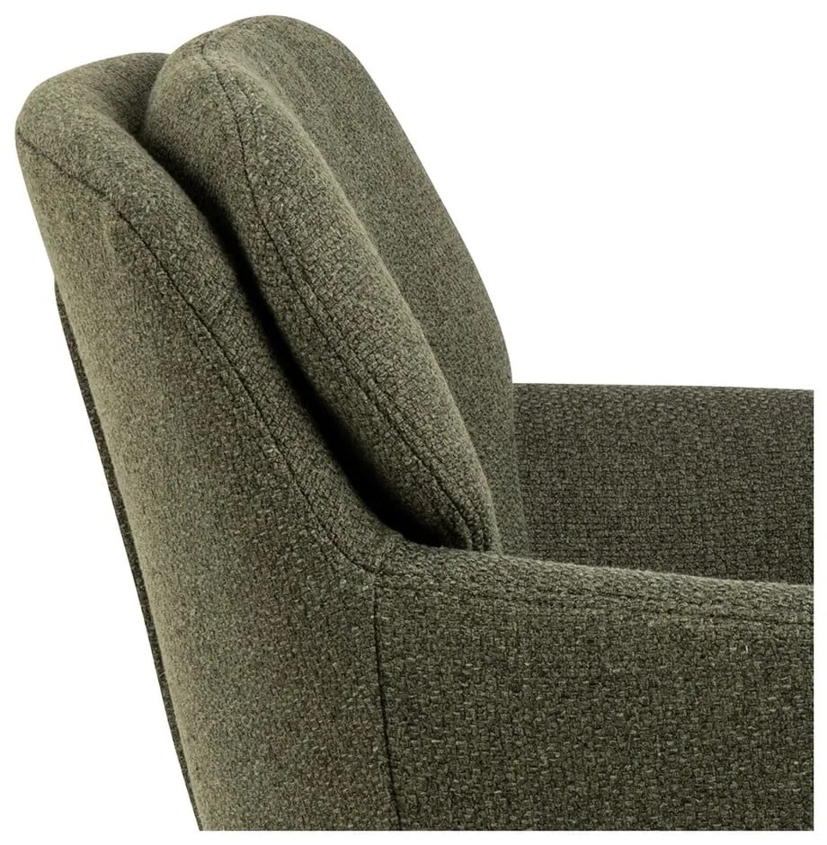 Khaki čalúnené jedálenské kreslo s podrúčkami Dora – Actona