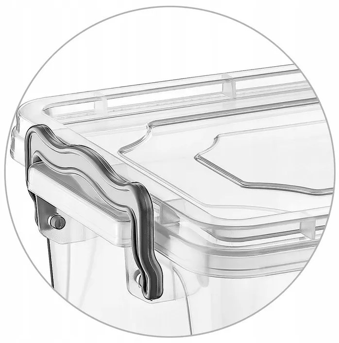 Orion Transparentný úložný box s vekom, UHO, obdĺžnikový nízky box 10l, 41x28x14cm