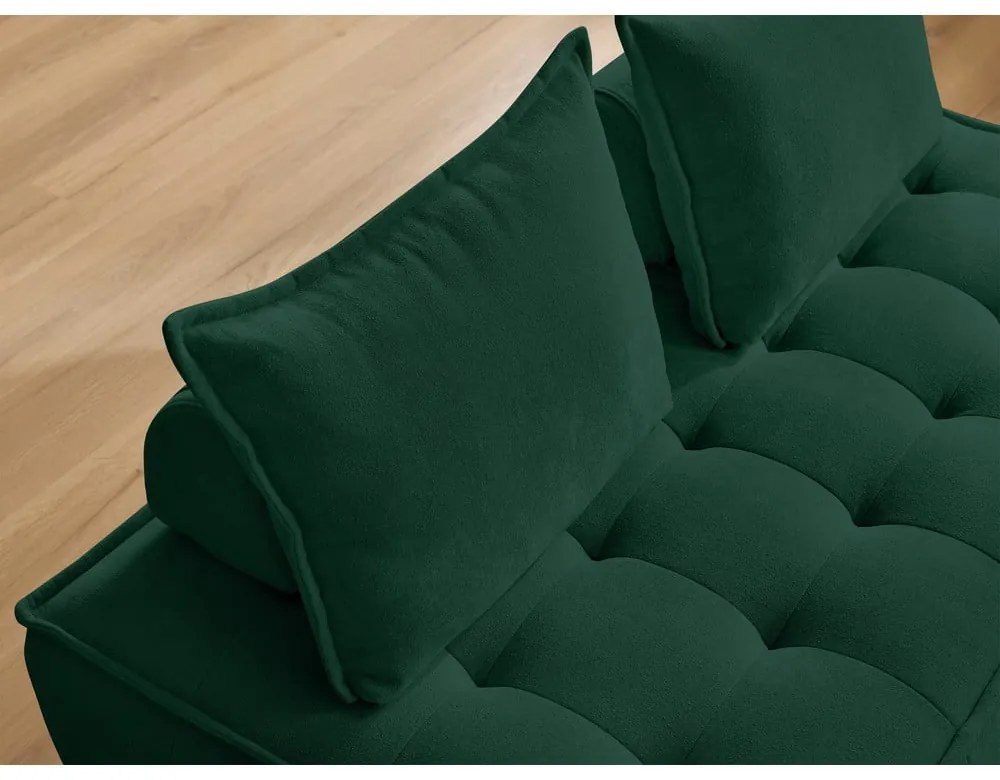 Tmavozelená ženilková pohovka 175 cm Elisa – Bobochic Paris