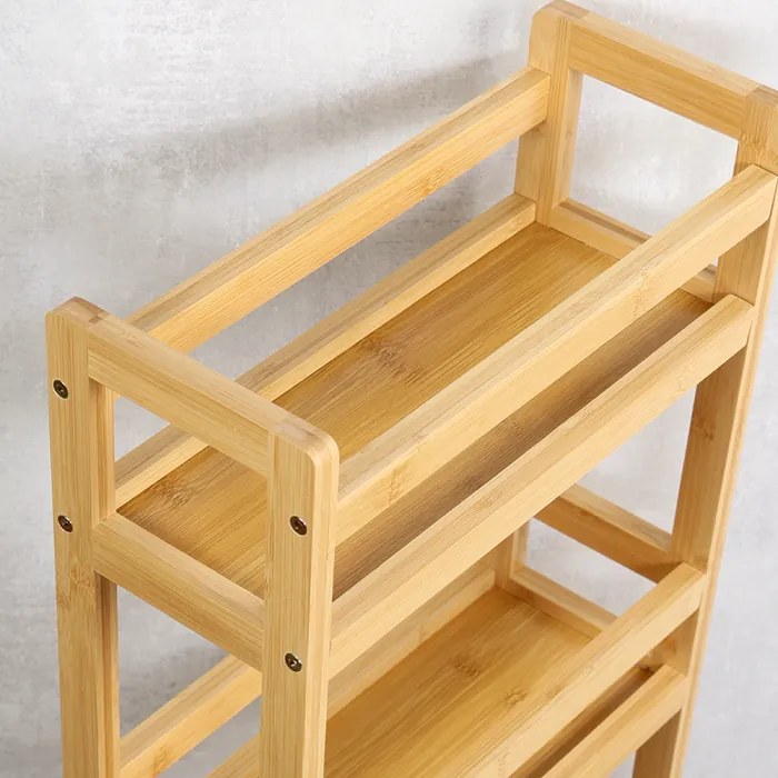 Kesper Mobilný regál, prídavný vozík s 3 policami, bambus NIKA