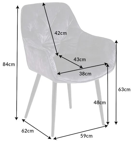 Stolička Milano grey velvet