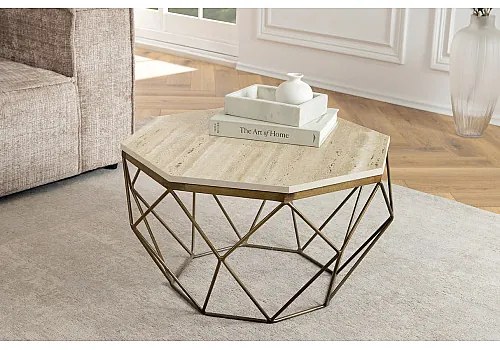Konferenčný stôl Diamond 45204 Ø70cm Travertine  - Komfort-nábytok