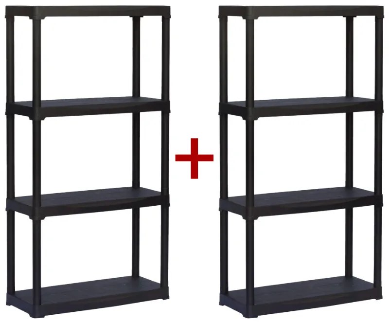 ArtPlast Plastový regál TEMPO 1+1 ZADARMO, 1320x700x300 mm, 4 police