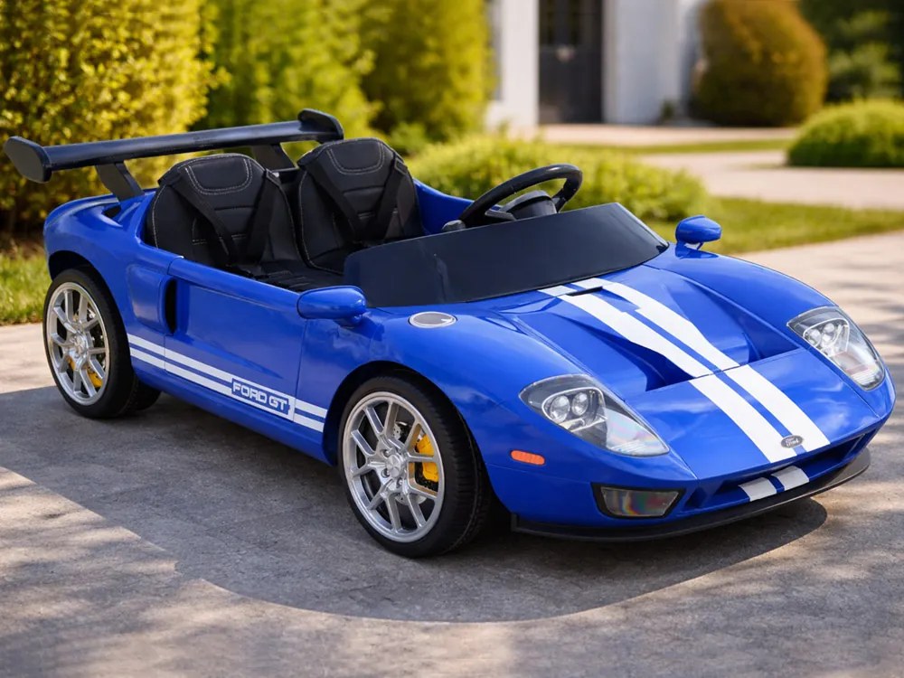 JOKOMISIADA Detské auto na batériu Ford GT so 4 motormi dvojmiestne s diaľkovým ovládaním modré PA0337