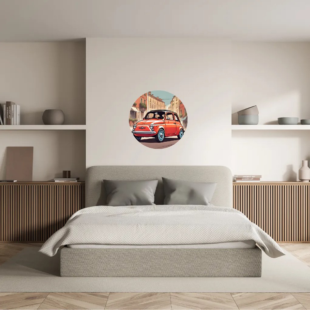 100x100cm Fiat 500 - textilná nálepka na stenu Veľkosť: 60 cm