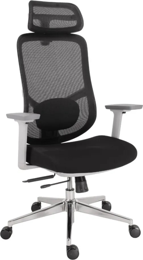 Kancelárska ergonomická stolička Neoseat ALLY WHITE — čierna / biela, nosnosť 150 kg