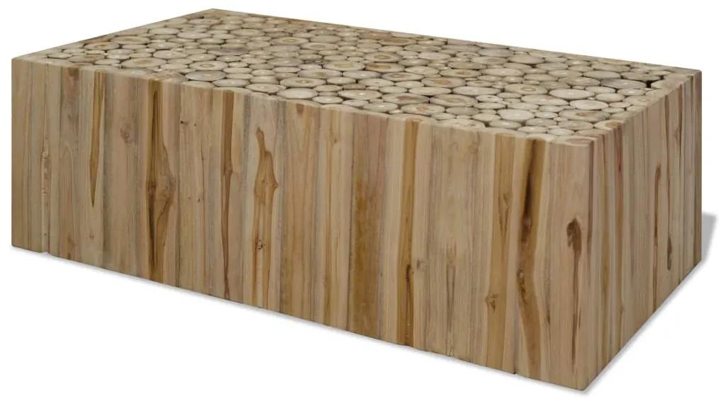 Konferenčný stolík, pravé tíkové drevo 90x50x30 cm