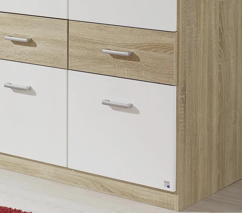 Šatníková skriňa Bremen, 91 cm, dub sonoma/biela