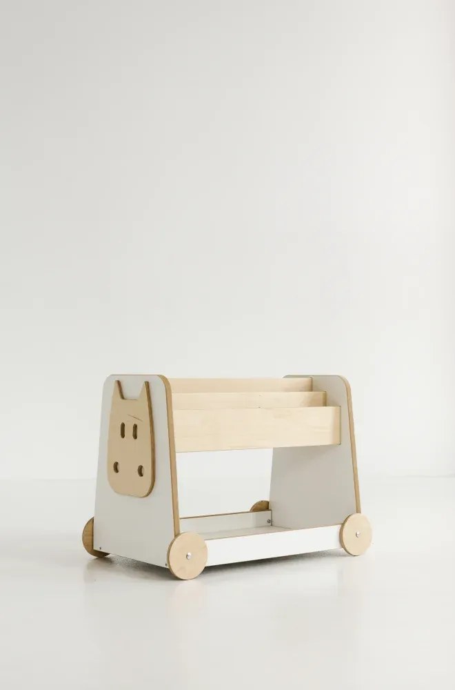 Drevená polica na kolieskach 2ks