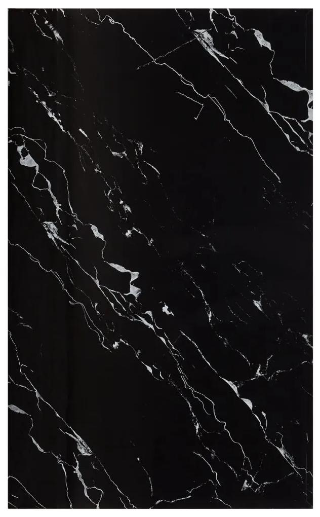 vidaXL Stolová doska, čierna 100x62 cm, sklo s mramorovou textúrou