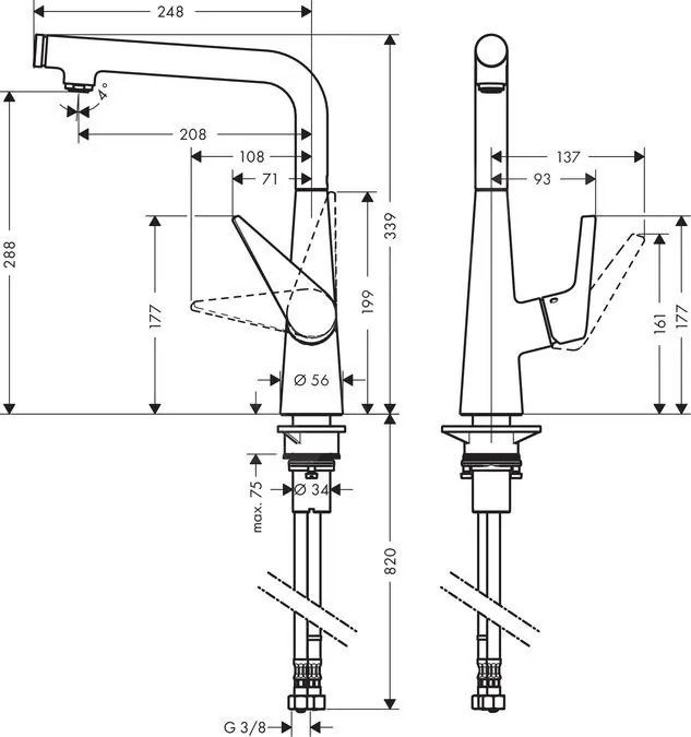 Hansgrohe Talis Select M51, drezová batéria, chrómová, HAN-72820000