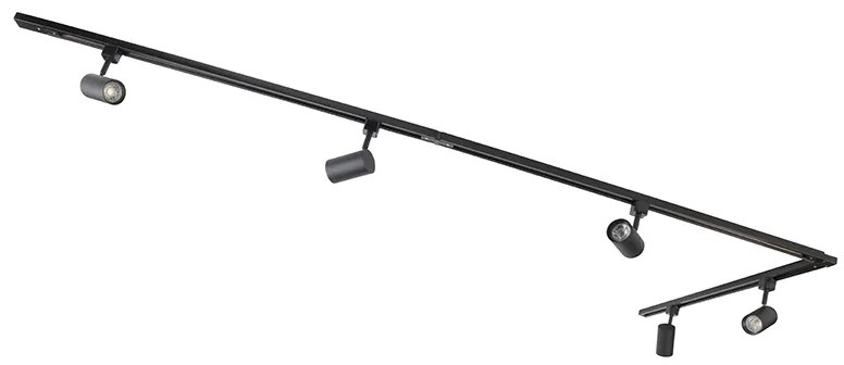 Moderný koľajnicový systém s 5 bodovými svetlami čierny 1-fázový - Iconic Jeana