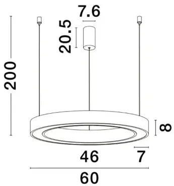 LED luster Morbido 60 čierne s diaľkovým ovládaním