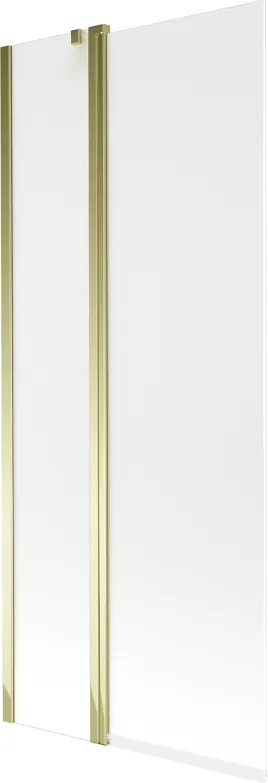 Mexen Flip, vaňová zástena 1-krídlová 80 x 150 cm, otočné krídlo, 6 mm námraza sklo, zlatý profil, 894-080-101-50-30