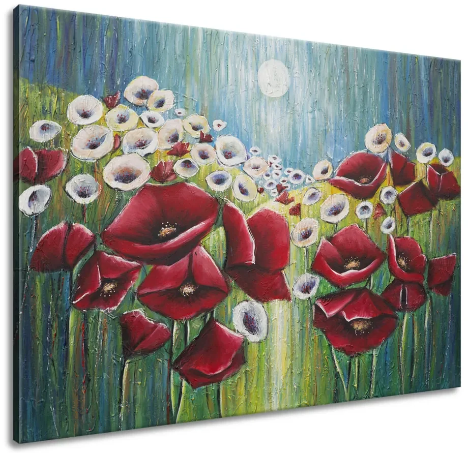 Gario Ručne maľovaný obraz Maky v svetle mesiaca Rozmery: 120 x 80 cm
