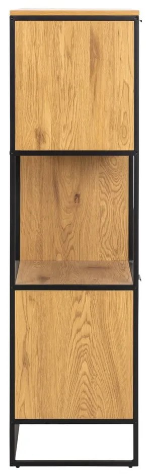 Čierna knižnica v dekore duba 85x141 cm Swindon - Actona