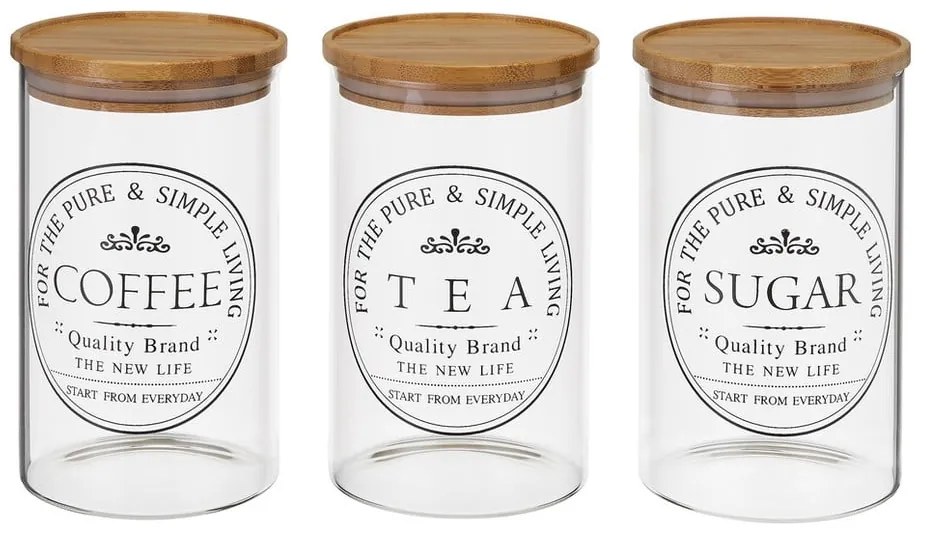 Sklenené dózy v súprave 3 ks – Casa Selección