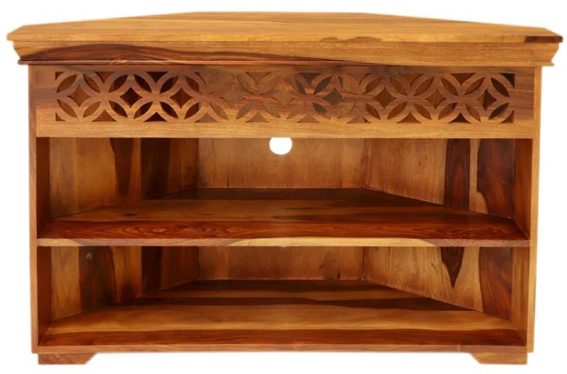 TV stolík rohový Mira 110x70x50 indický masív palisander Natural
