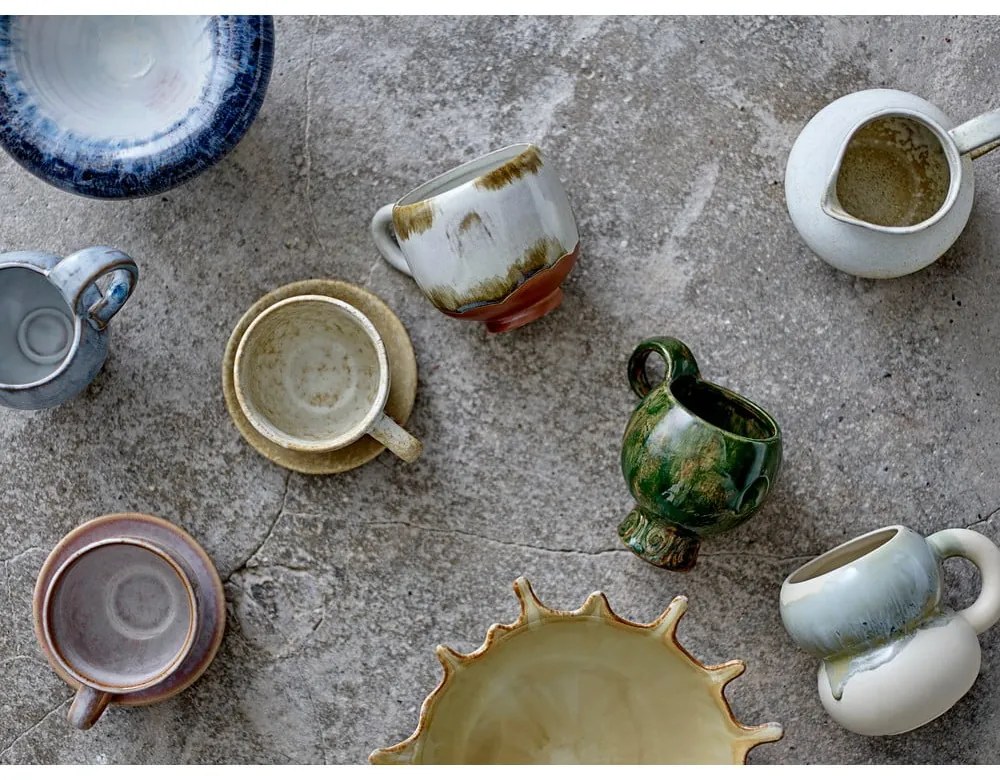 Modré/krémové hrnčeky v súprave 4 ks z kameniny 400 ml Luna – Bloomingville