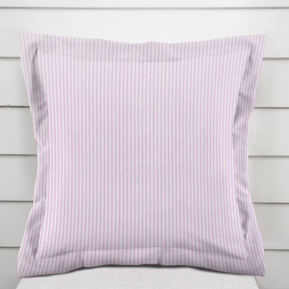 Biante Dekoračná obliečka na vankúš s lemom Leona LN-160 Svetlo fialové pásiky na bielom 60 x 60 cm