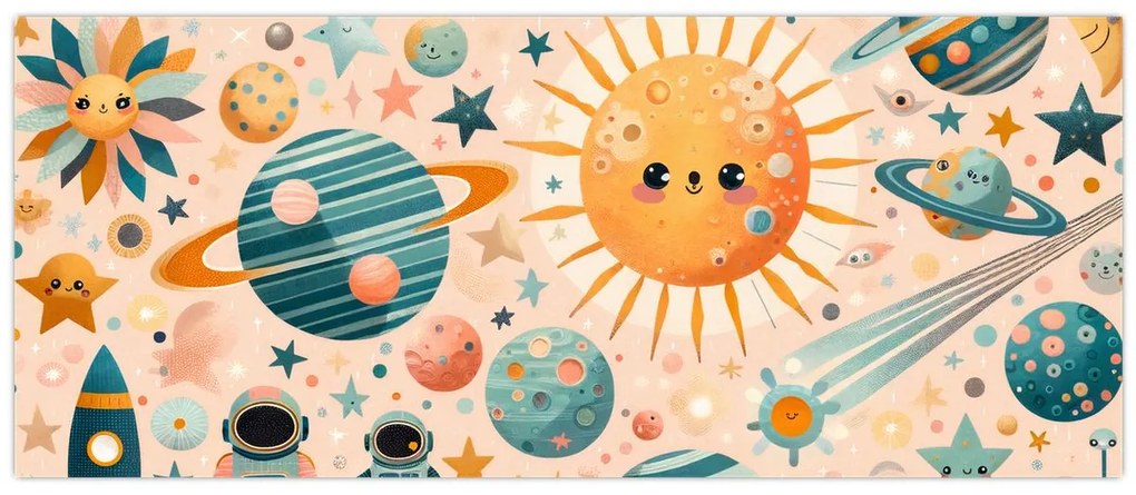 Obraz - Kúsky z vesmíru (120x50 cm)