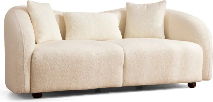 Dvoumístná pohovka Venedik 190 cm boucle krémová