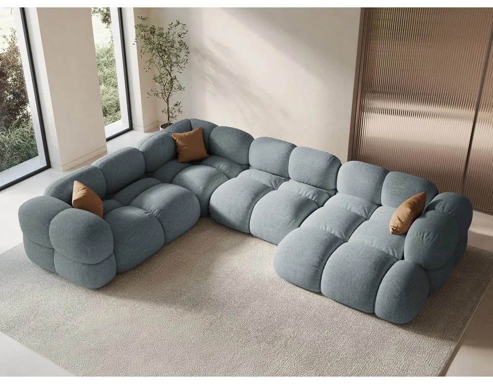 Svetlomodrá rohová pohovka (ľavý roh/do tvaru "U") Loretto – Cosmopolitan Design