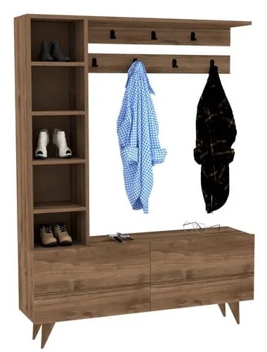 Predsieňová zostava v dekore orecha v prírodnej farbe Hale - Kalune Design