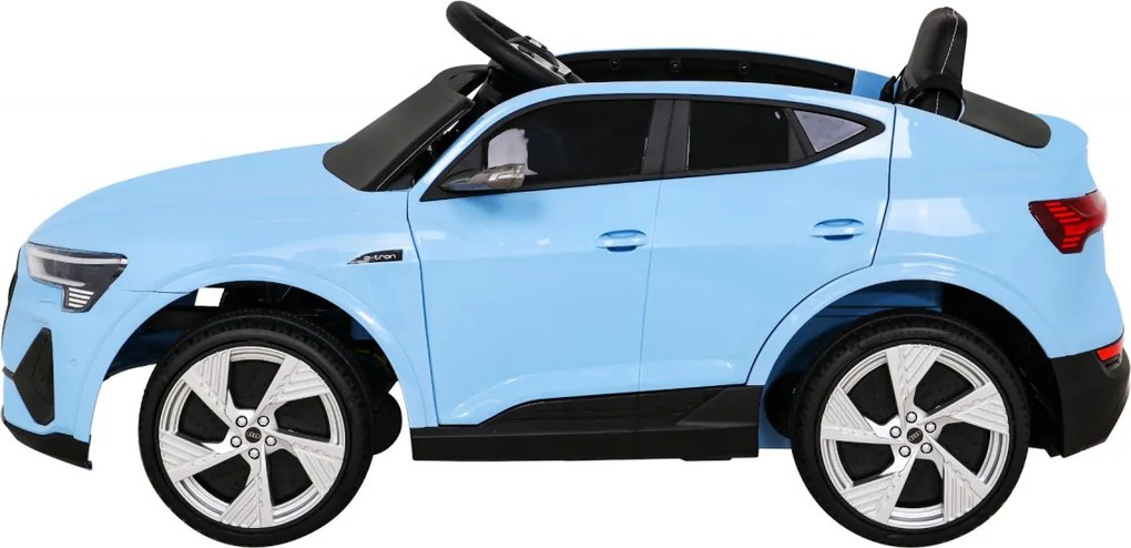 Ramiz Audi E-Tron Sportback pre deti Modrá + Pilot + pohon 4x4 + pomalý štart + rádio MP3 + LED