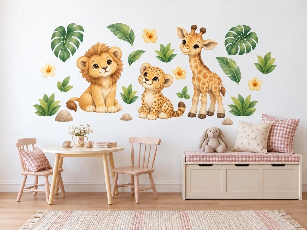Safari kamarádi mezi listy arch 100 x 66 cm
