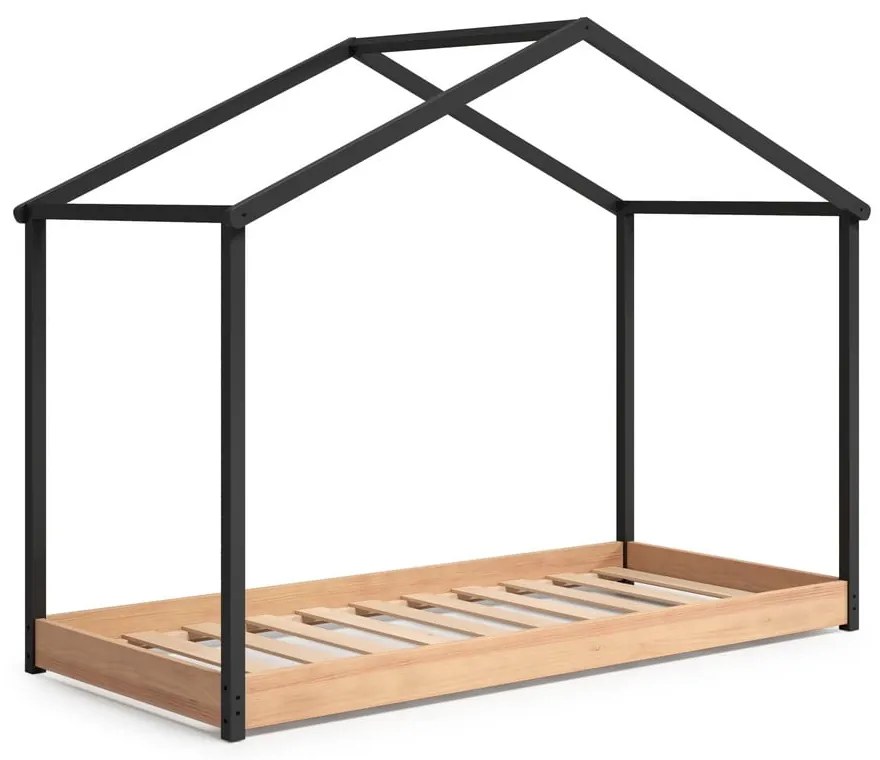 Antracitovosivá detská posteľ Marckeric Arthur, 90 x 190 cm