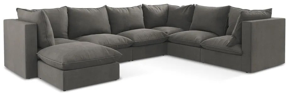 Tmavosivá rohová pohovka (pravý roh/do tvaru "U") Manao – Makamii