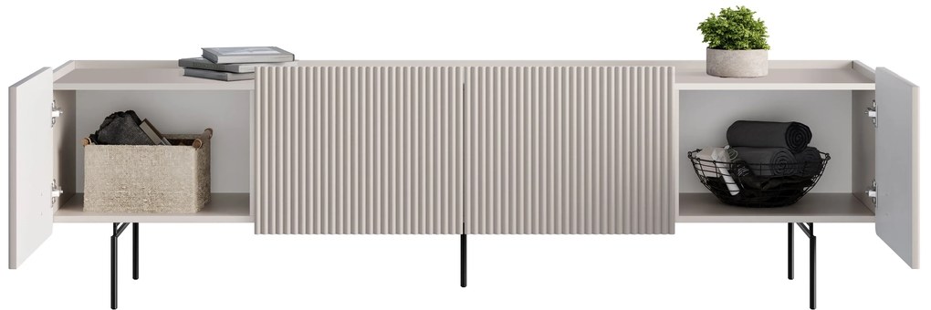 TV stolík Malmi 200 cm - kašmírová / čierna