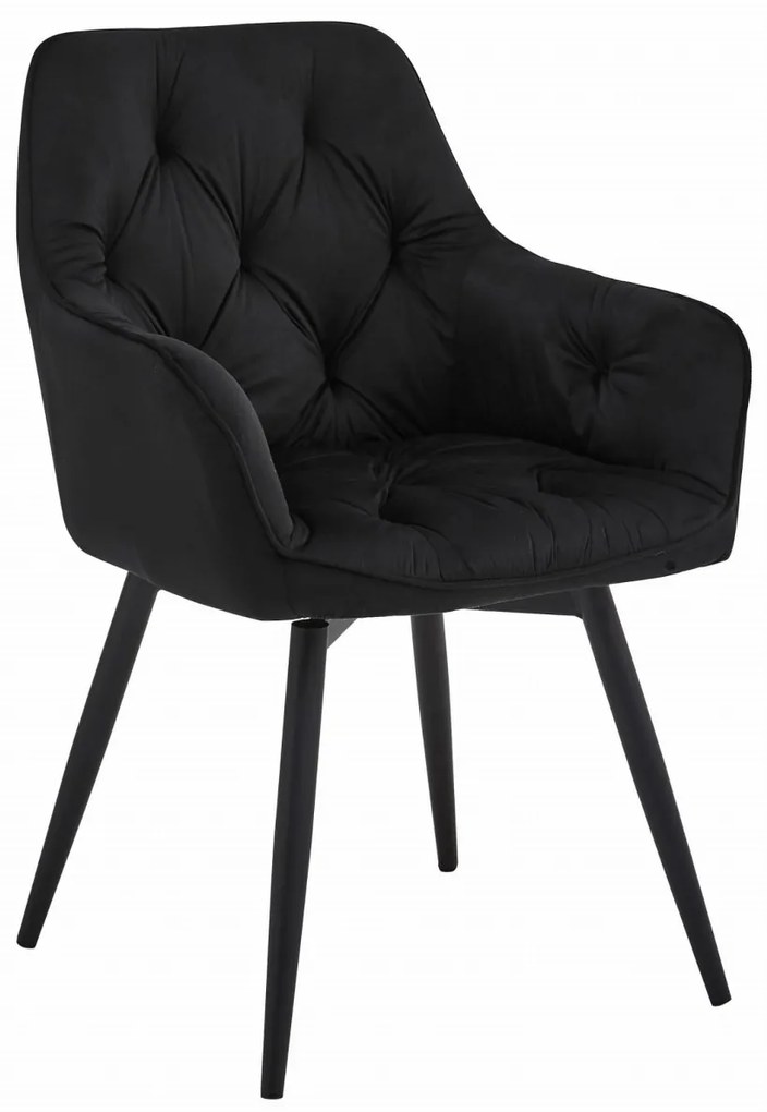 Otočné jedálenské kreslo JORK360 VELVET, čierne