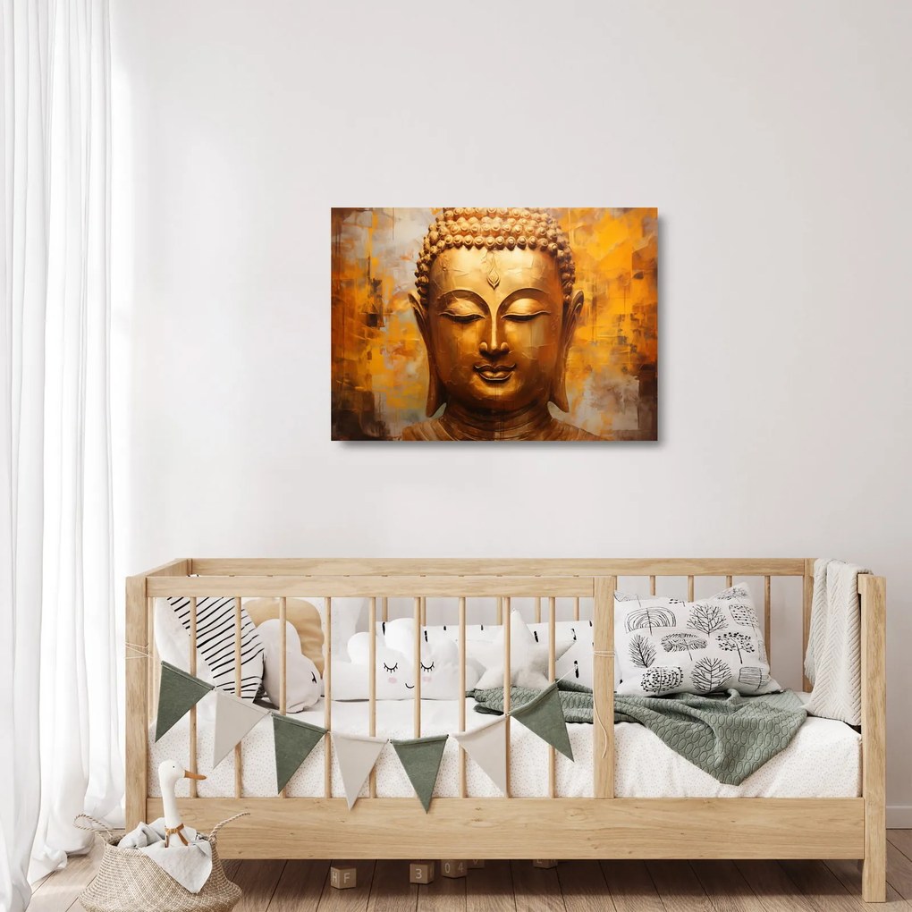 Sklenený obraz - Budha, olejomaľba (70x50 cm)