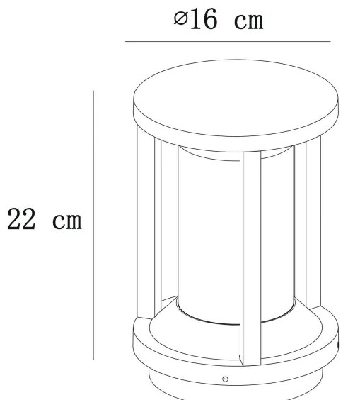 Lucide 15804/22/30 - Vonkajšia lampa CADIX 1xE27/15W/230V 22 cm IP65 čierna