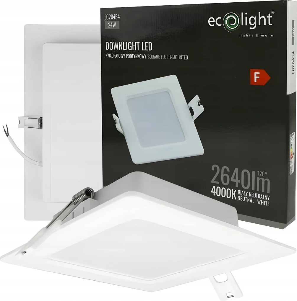 Zapustené LED stropné svietidlo 24W 2640lm 4000K biele
