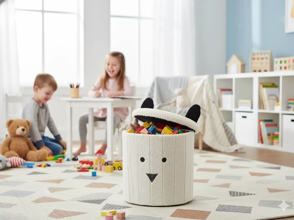 CH Taburetka s úložným priestorom Teddy - biela