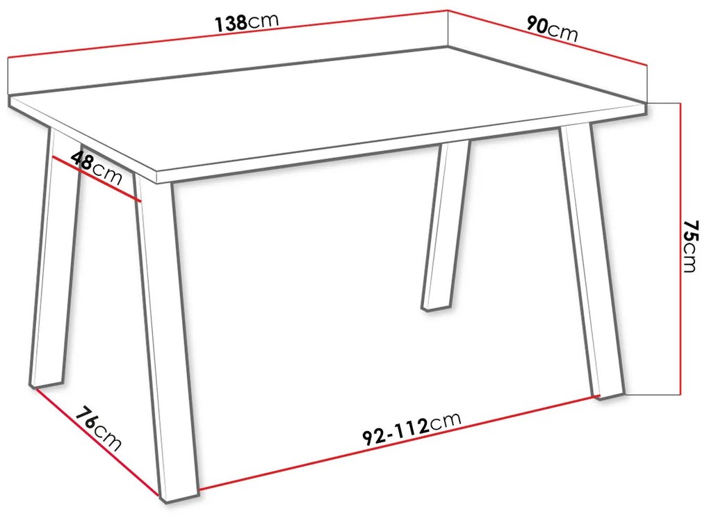 Jedálenský stôl Klauda 138x90 (dub artisan). Vlastná spoľahlivá doprava až k Vám domov. 1122374