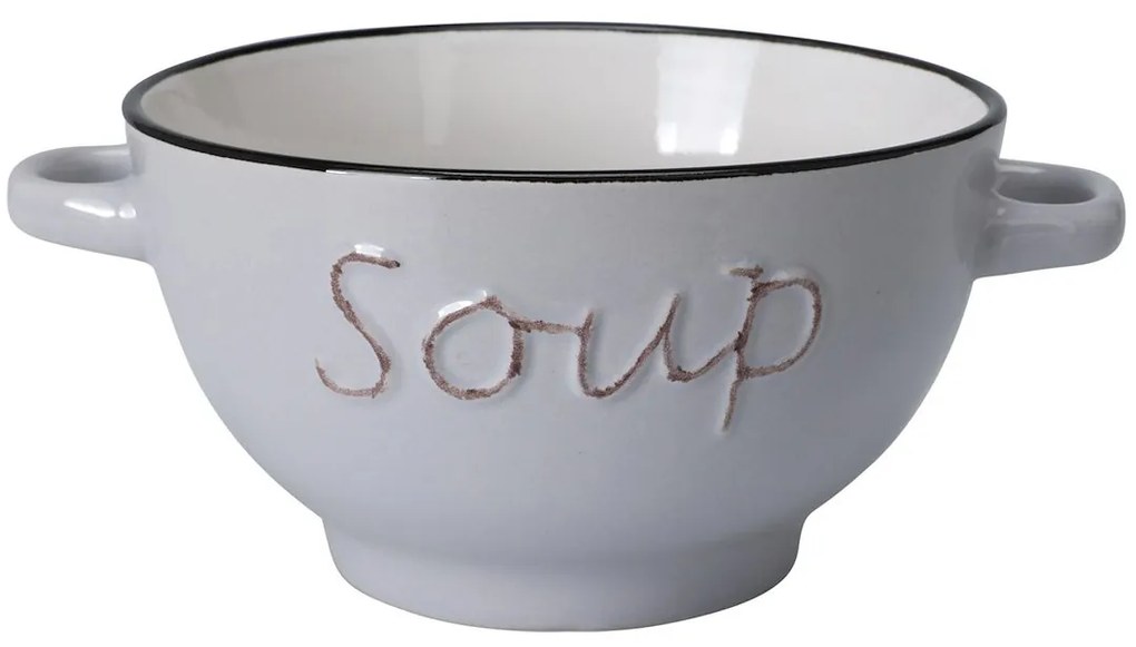 Kameninová miska na polievku Soup 650 ml sivá