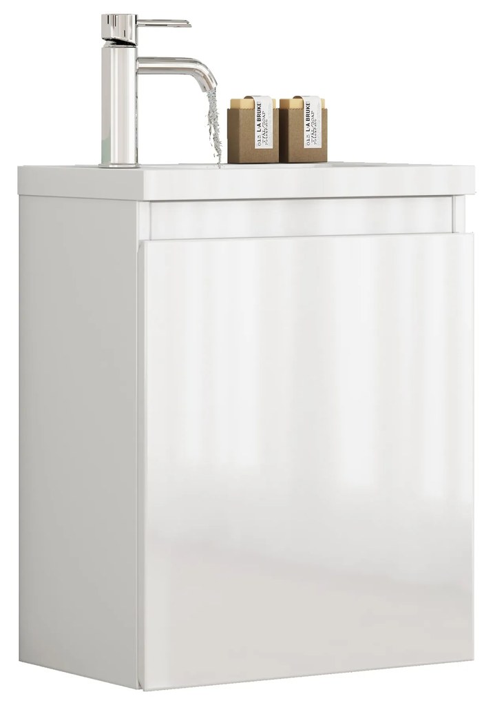 Závesná skrinka s umývadlom Houseland Elara 40 cm biela