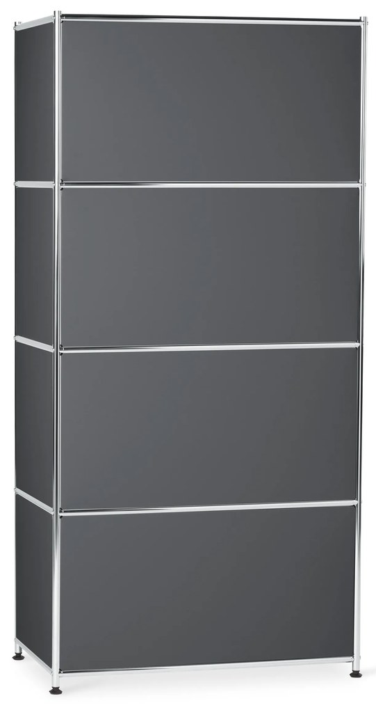 Kovová vysoká skrinka »CN3« so 4 výklopnými priehradkami, sivá
