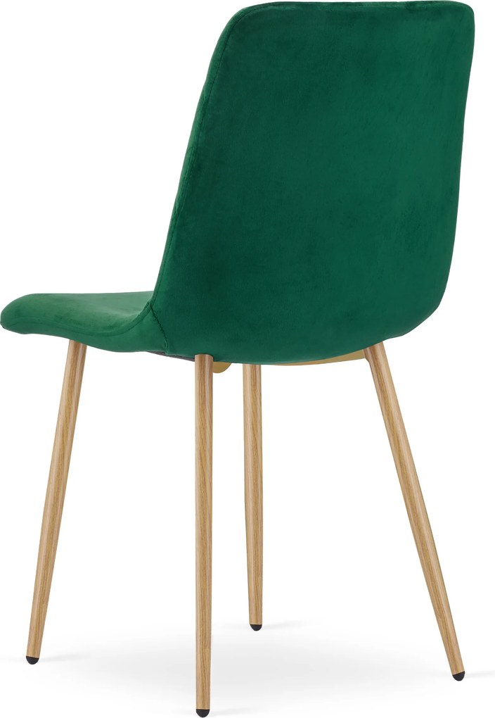 Kreslo TURIN - tmavozelený zamat / nohy vo farbe dreva