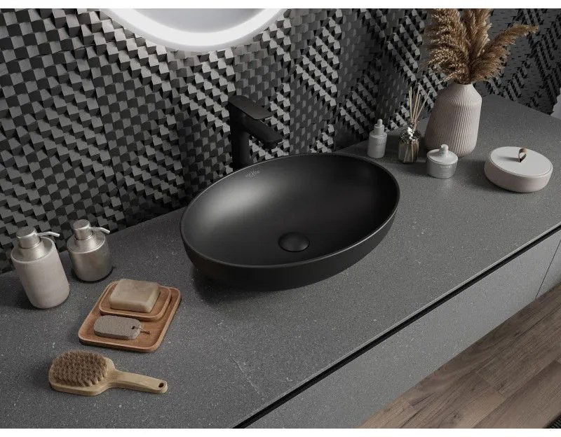 Mexen Cornelia, umývadlo na dosku 50 x 36 cm, čierna matná, 21885085