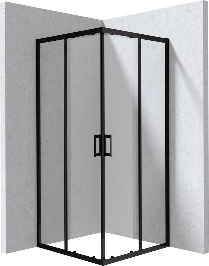 Deante Štvorcový sprchový kút Funkia 80x80 cm - KYC N088P, čierna mat - bez vaničky